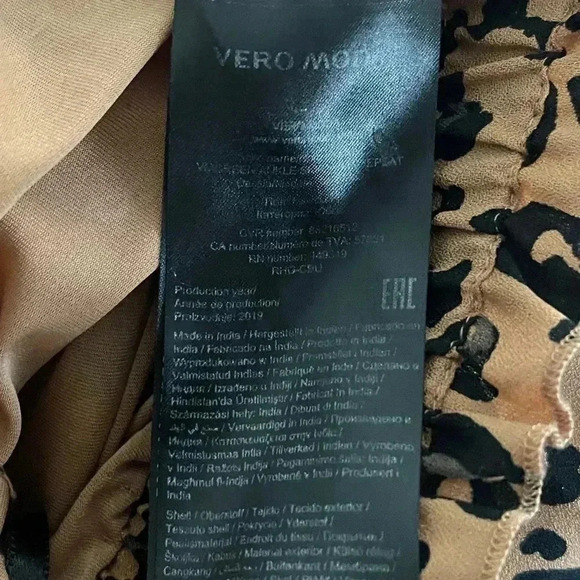 Vero Moda AWARE Leopard Animal Print High Low Brown Midi Skirt XS - Picture 4 of 9